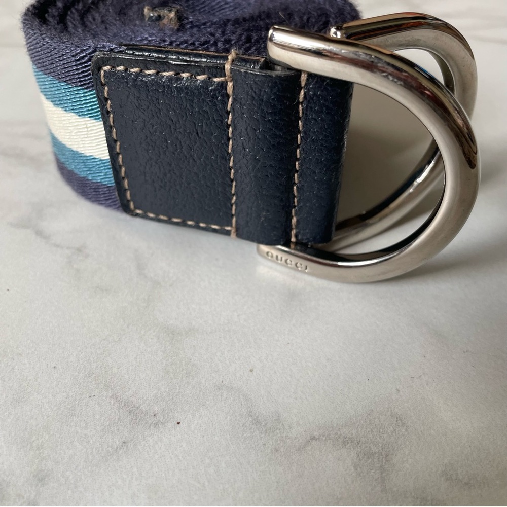 GUCCI sherry line d-ring striped belt - Picture 3 of 9